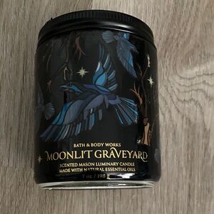 Bath & Body Works Moonlit Graveyard Candle - Black and Blue Design